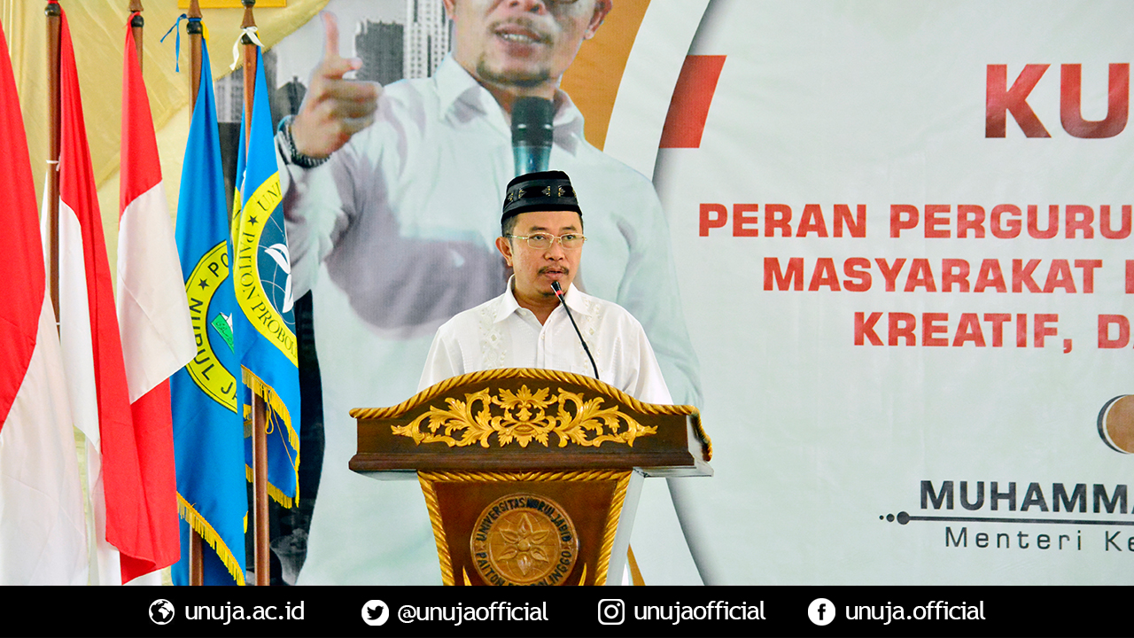 Sambutan Rektor Universitas Nurul Jadid, KH. Abd. Hamid Wahid di Acara Kuliah Tamu