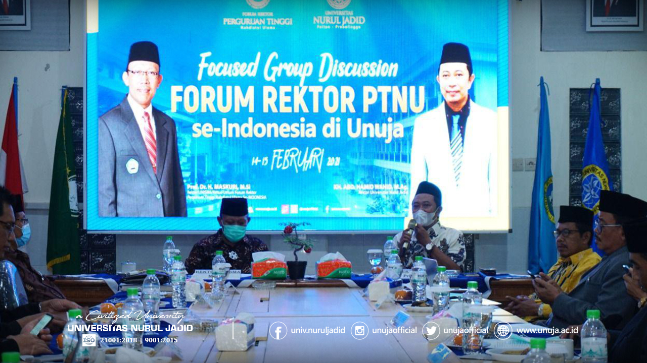 Rektor UNUJA, K.H. Abd. Hamid Wahid, M.Ag., memberi pemaparan tentang visi dan misi FR-PTNU