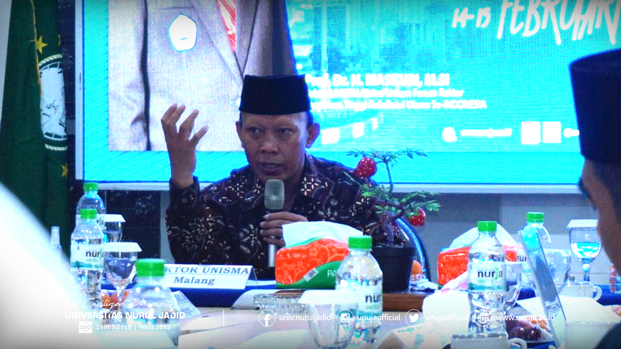 Ketua FR-PTNU, Prof. Dr. Maskuri, M.Si., memberi arahan tentang arah gerak FR-PTNU.