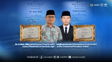 Dosen dan Mahasiswa Pascasarjana UNUJA Raih Juara Nasional Lomba Buku Ajar dan Artikel Opini